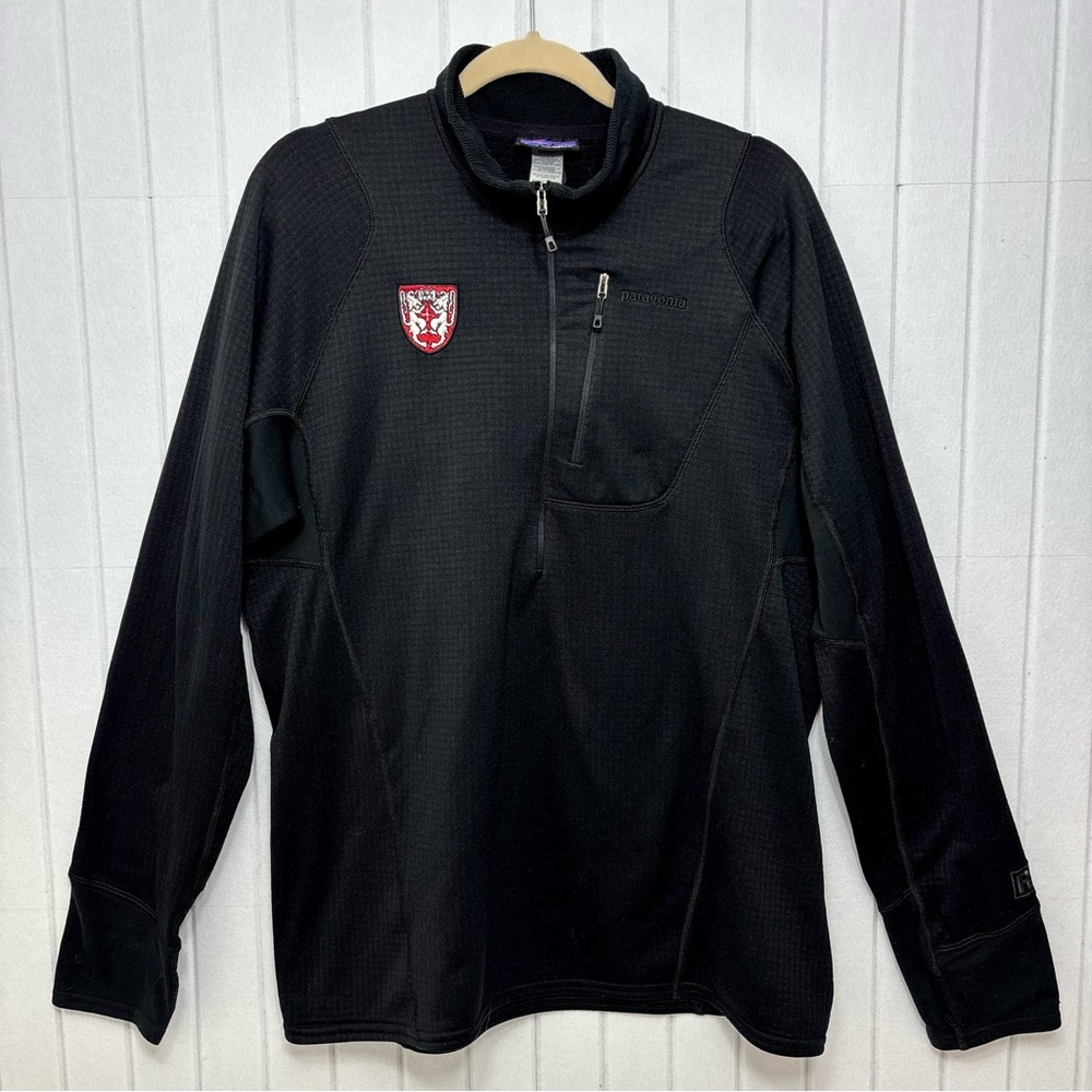 Patagonia Men's 1/4 ZIP FLEECE Black Performance Jacket Size‎ XL